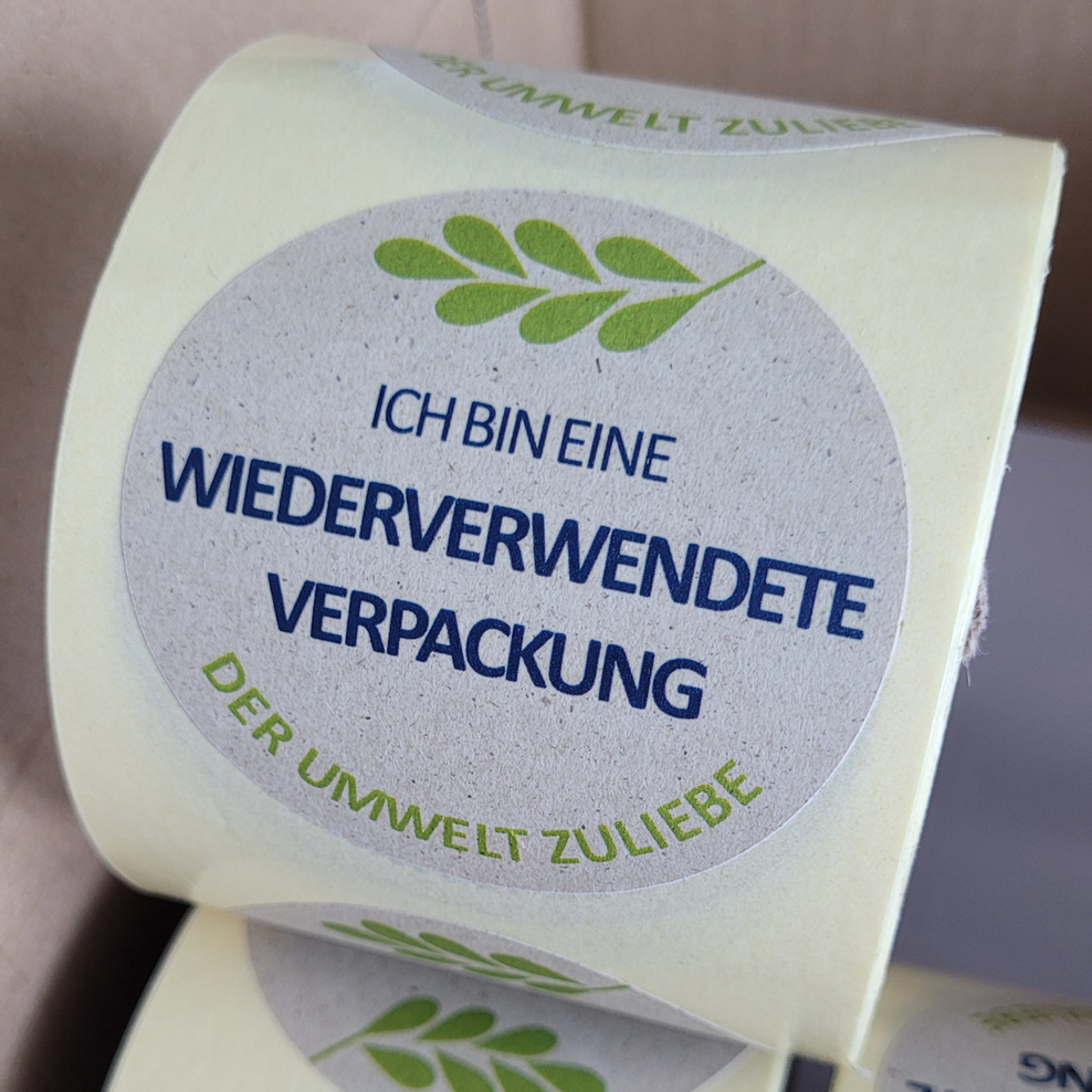 Sticker recycelter Karton wiederverwendete Verpackung